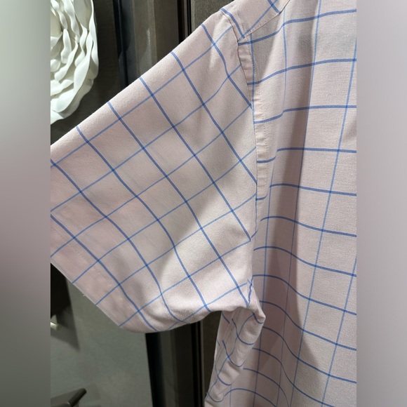 Arrow Men’s short sleeve, button up, pink and blue plaid, XL shir… - Picture 4 of 6